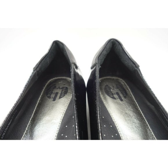 Gravity Defyer Black Patent Leather Peep Toe Wedge Heel Shoes Women's 8 - Picture 6 of 10